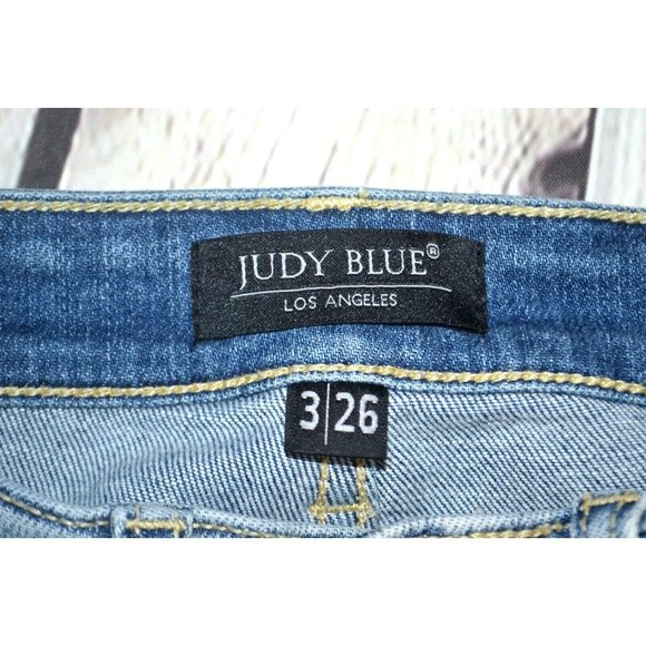 JUDY BLUE Women's Bleach Destroyed High Rise Skinny Jeans SIZE‎ 3 Light Wash - Picture 8 of 10